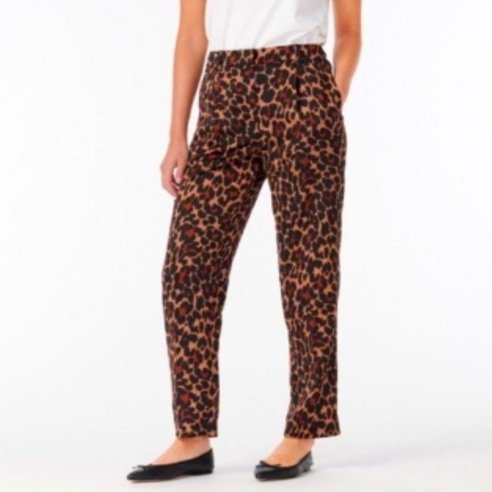 Jcrew high rise leopard pants